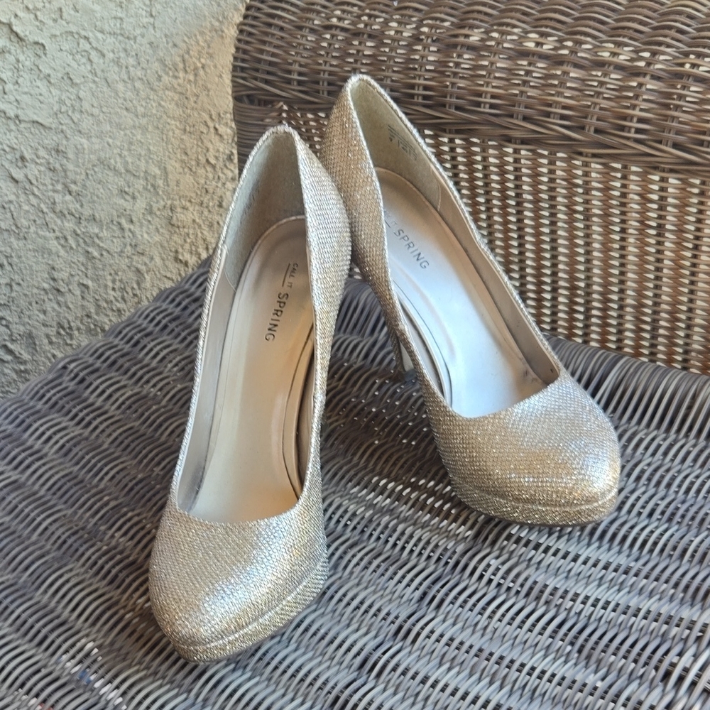 Call It Spring Glittering GOLD Heels